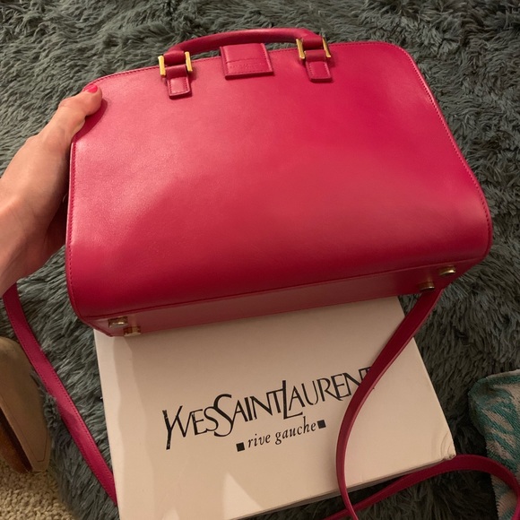 YSL Pink Monogram Calfskin Baby Cabas Bag - Picture 8 of 8